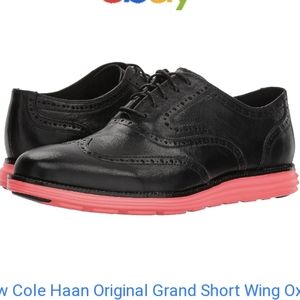 Cole Haan original grand size 10B wing tip oxford black